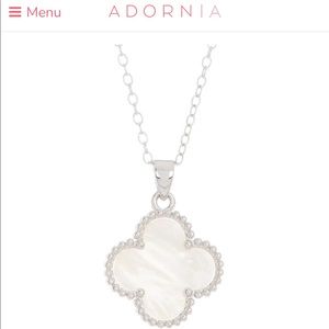 Adornia Quatrefoil Mother of Pearl Necklace silver